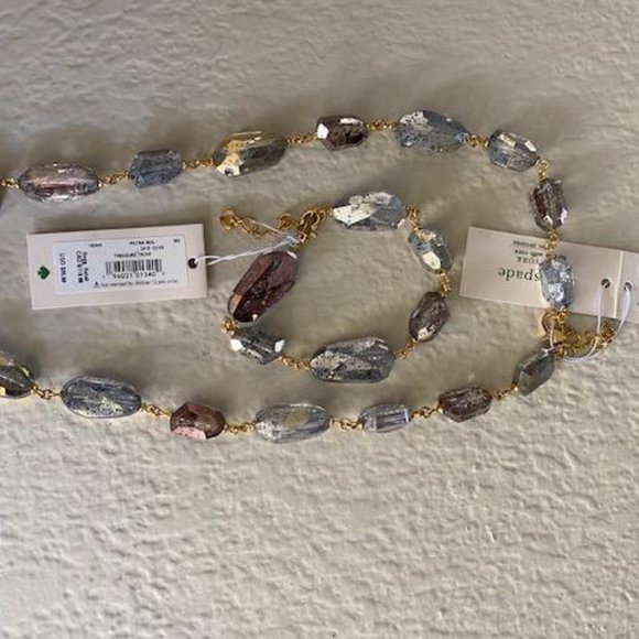 COPY - Kate Spade Treasure Trove Goldtone & Cubic Zirconia Patina Necklace - Picture 4 of 8